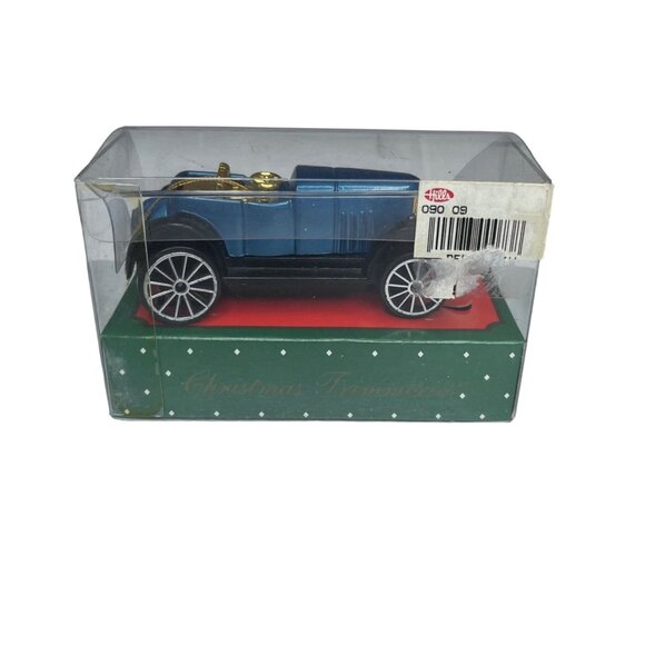 Vintage Blue Die-Cast Model Car Christmas Ornament Bradford Novelty Original Box - Picture 2 of 4